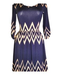 Peace Love Cream California Navy and Beige Classic Dress Medium